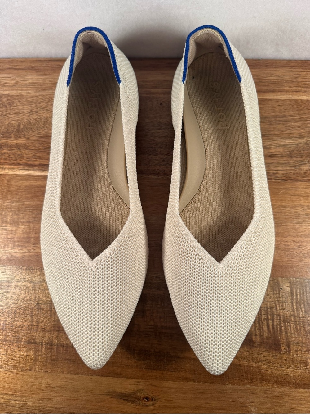 Rothy's Cream Pointed Toe Flats Size 8.5